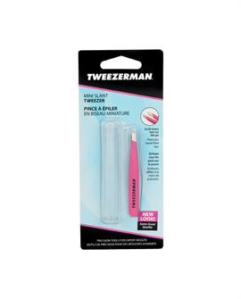 Tweezerman Mini Slant Tweezer - Neon Pink hos parfumerihamoghende.dk 