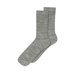 Mp Denmark Fine Wool Rib Socks 37/39 - Grey Melange hos parfumerihamoghende.dk 