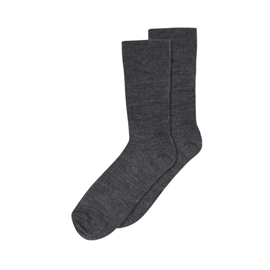 Mp Denmark Fine Wool Rib Socks 40/42 - Dark Grey Melange