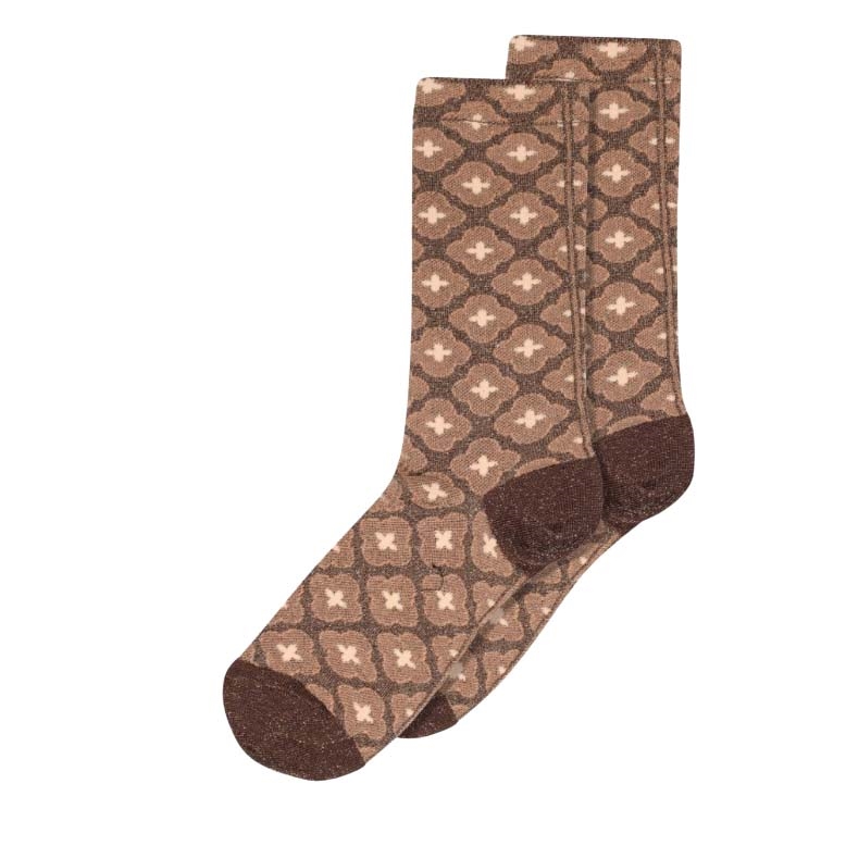 mp Denmark Hella Glitter Socks - Brown Sienna 37/39 hos parfumerihamoghende.dk 