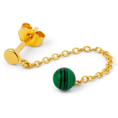 LULU Copenhagen Natural Stone Chain Earring 1 pcs - Green