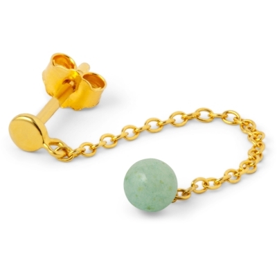 LULU Copenhagen Natural Stone Chain Earring 1 pcs - Light Green