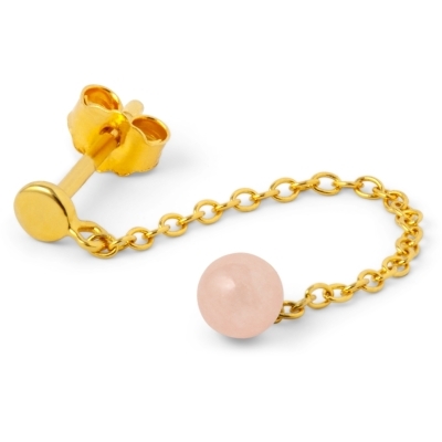 LULU Copenhagen Natural Stone Chain Earring 1 pcs - Rose